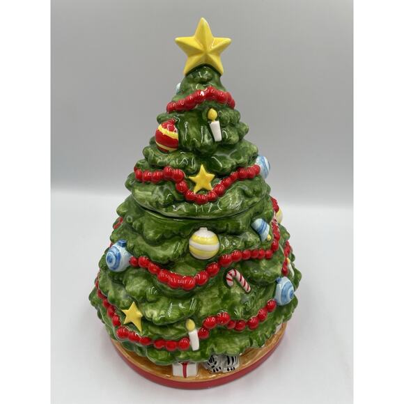 Vintage 1978 Joan Walsh Anglund Christmas Tree Children Cookie Jar - Picture 6 of 11